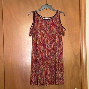 Cold Shoulder Geometric Print Dress